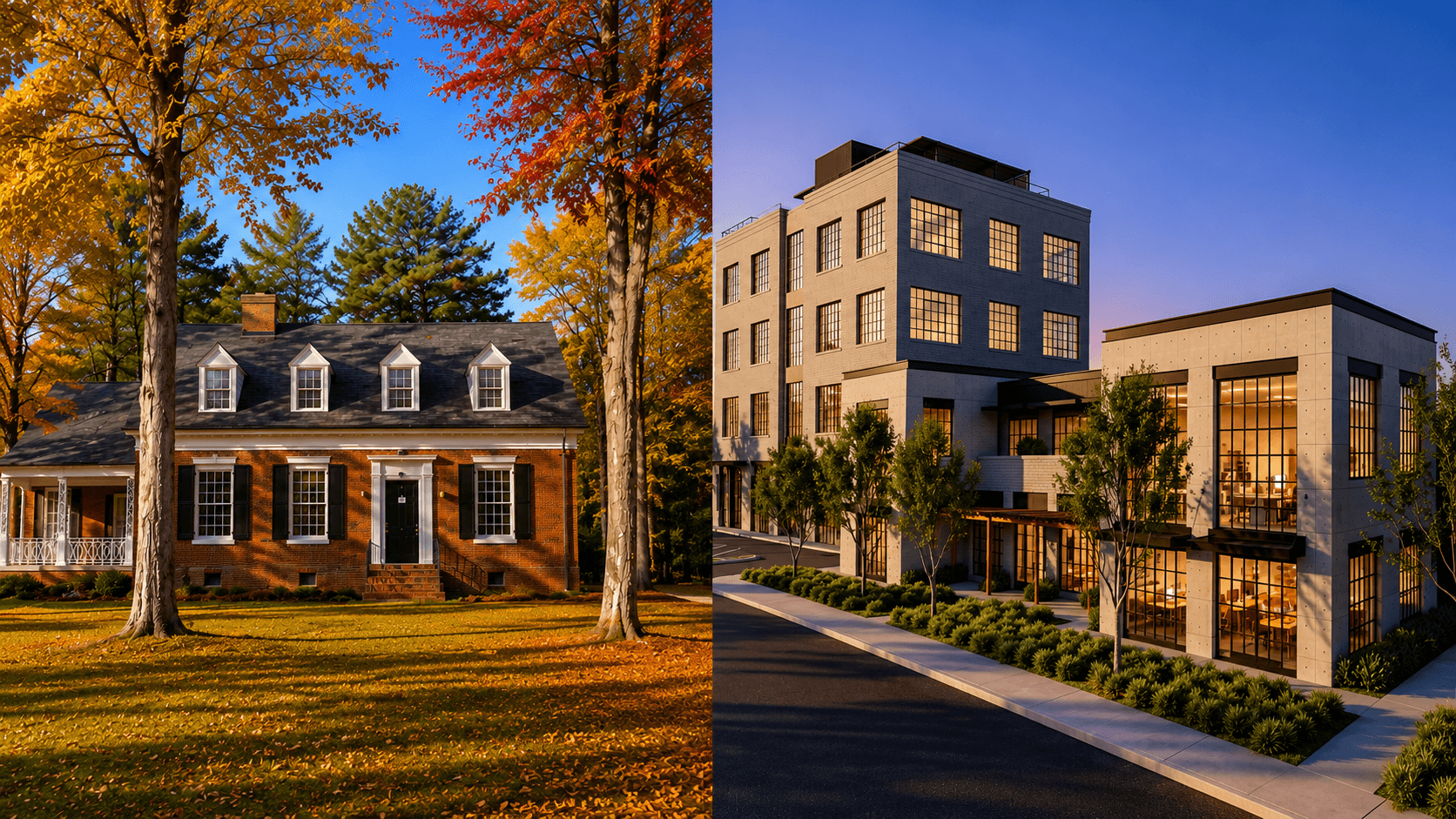 Restored heritage home beside a modern luxury development
